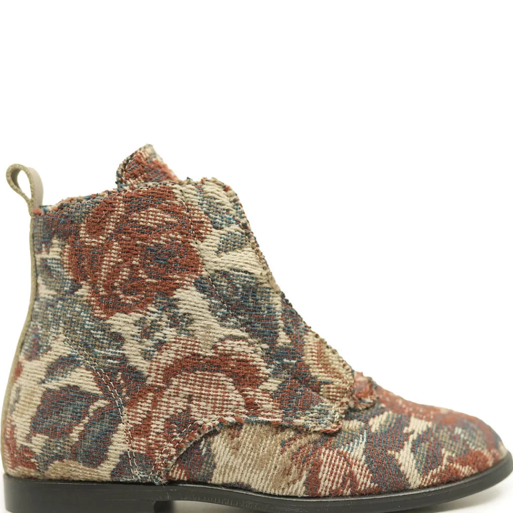 BluBlonc Floral Front Zipper Bootie Discount