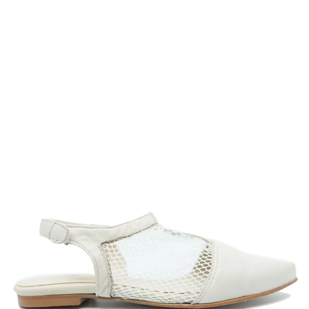 BluBlonc Ivory Mesh Mule Clearance