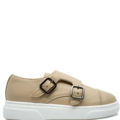 BluBlonc Ivory Pebbled Captoe Dress Sneaker Hot