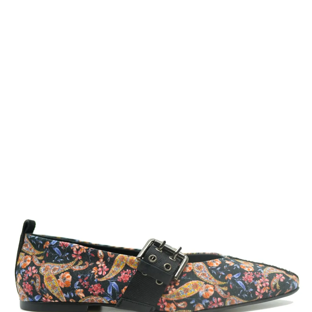 BluBlonc Jacquard Pointed Buckle Shoe Outlet