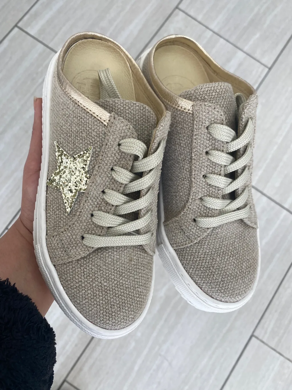 BluBlonc Linen Star Sneaker Mule Outlet