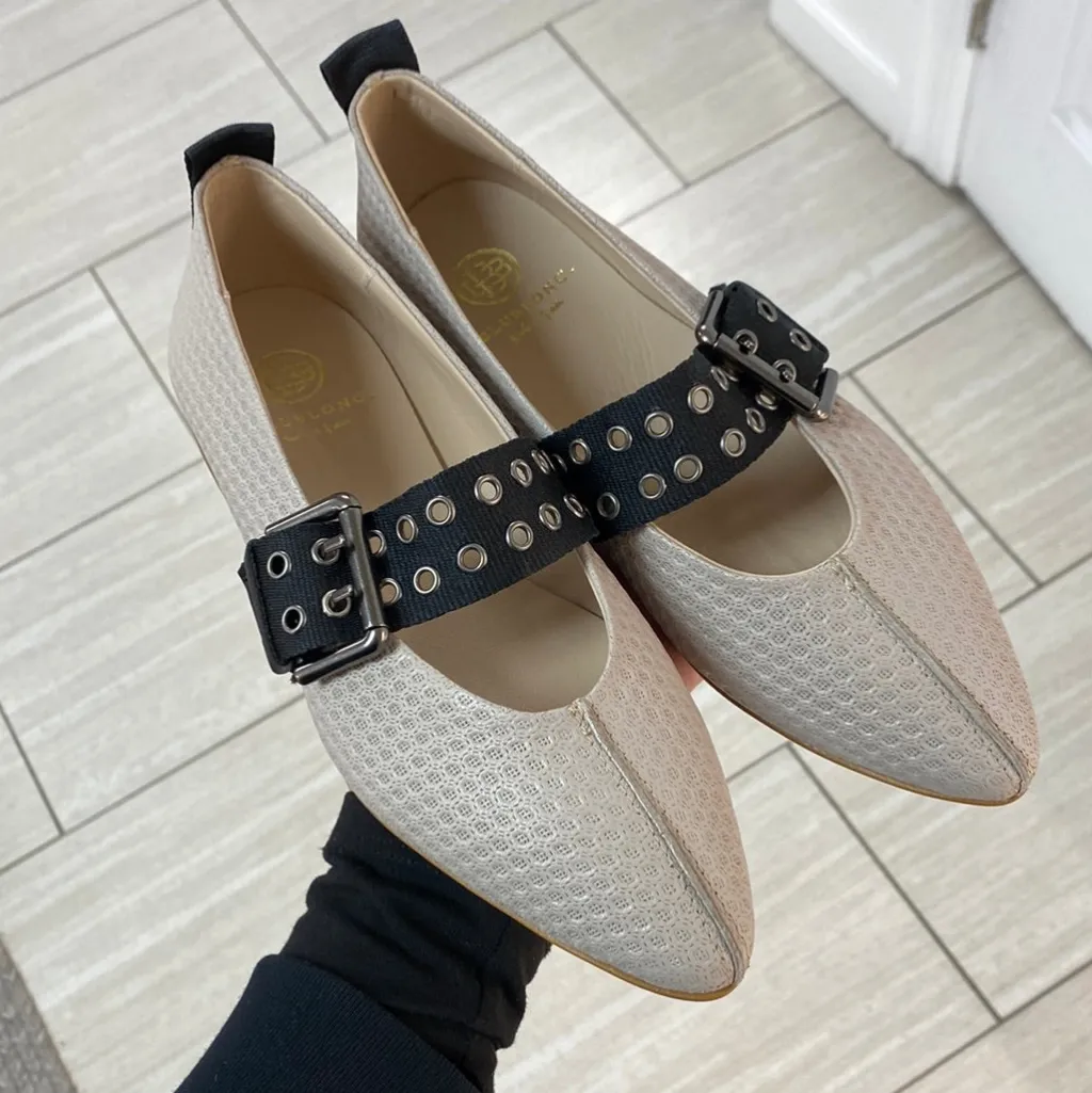 BluBlonc Mauve Stamped Pointed Buckle Shoe Sale