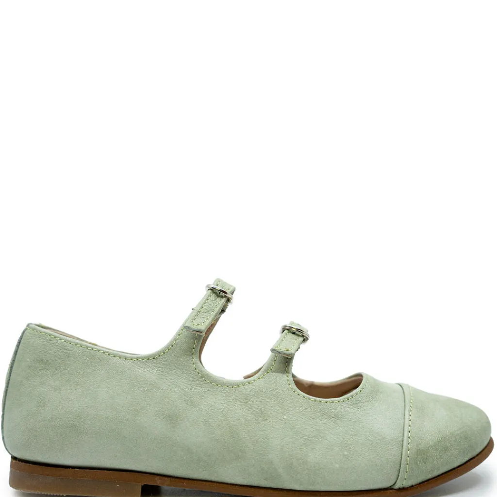 BluBlonc Mint Brushed Buckle Mary Jane New