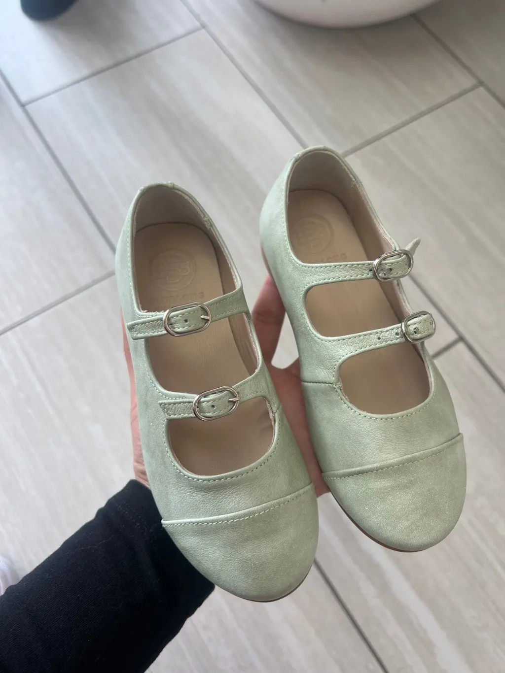 BluBlonc Mint Brushed Buckle Mary Jane New