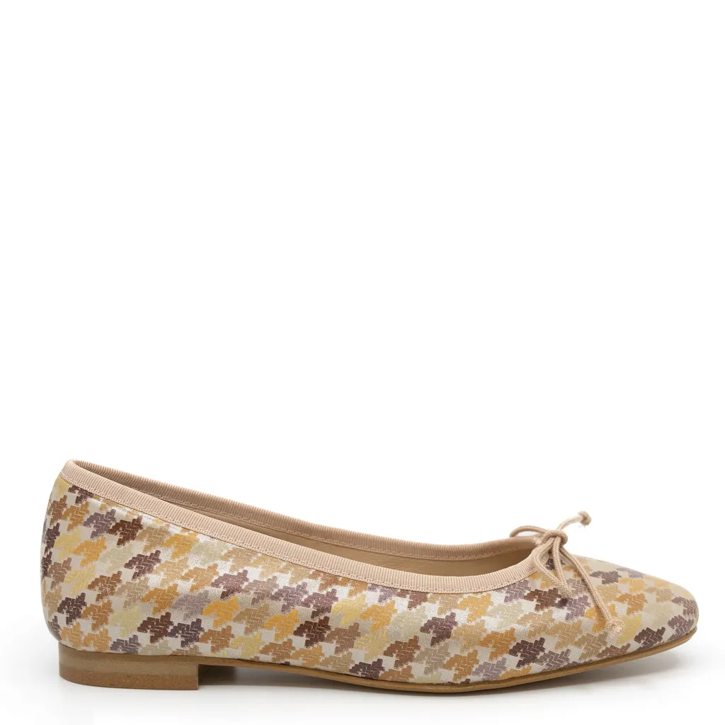 BluBlonc Multi Houndstooth Square Toe Flat Best