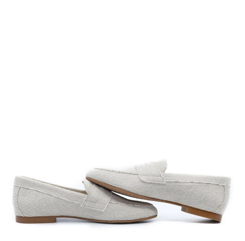 BluBlonc Natural Linen Penny Loafer Hot