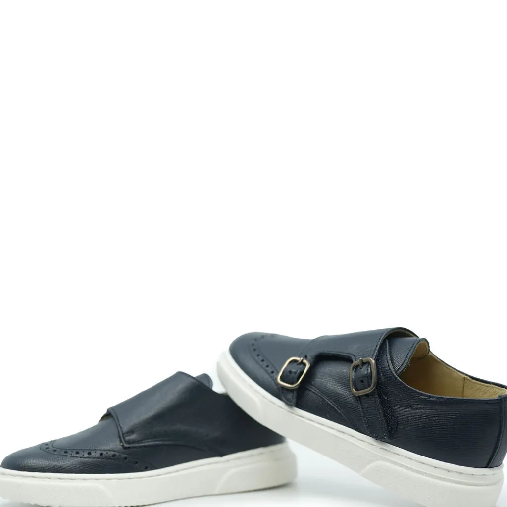 BluBlonc Navy Wingtip Dress Sneaker Discount