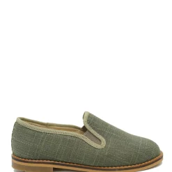BluBlonc Olive Linen Smoking Loafer Online