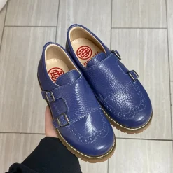 BluBlonc Royal Blue Double Monk Wingtip Shoe Outlet