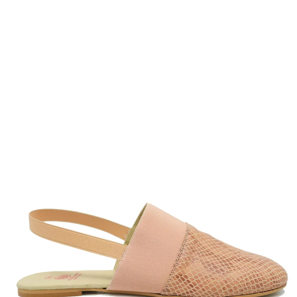 BluBlonc Salmon Snakeskin Mule New