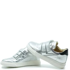 BluBlonc Silver and Black Lightning Sneaker Hot