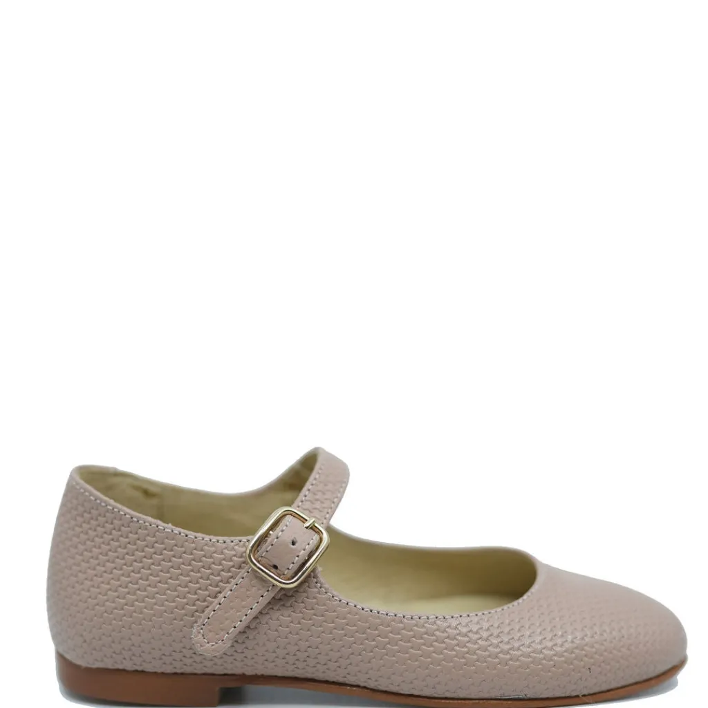 BluBlonc Skin Textured Buckle Mary Jane New