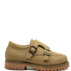 BluBlonc Taupe Double Monk Wingtip Shoe Discount