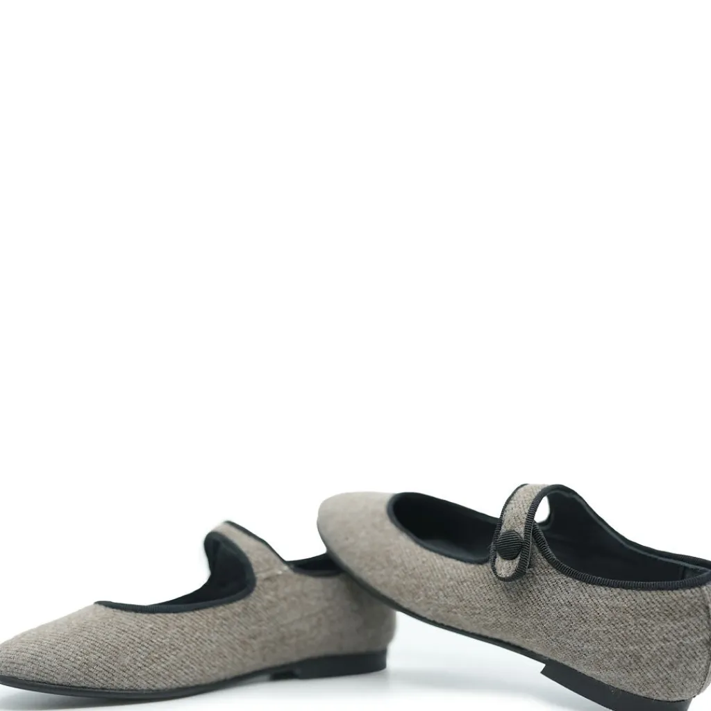 BluBlonc Taupe Flannel Pointed Mary Jane Online