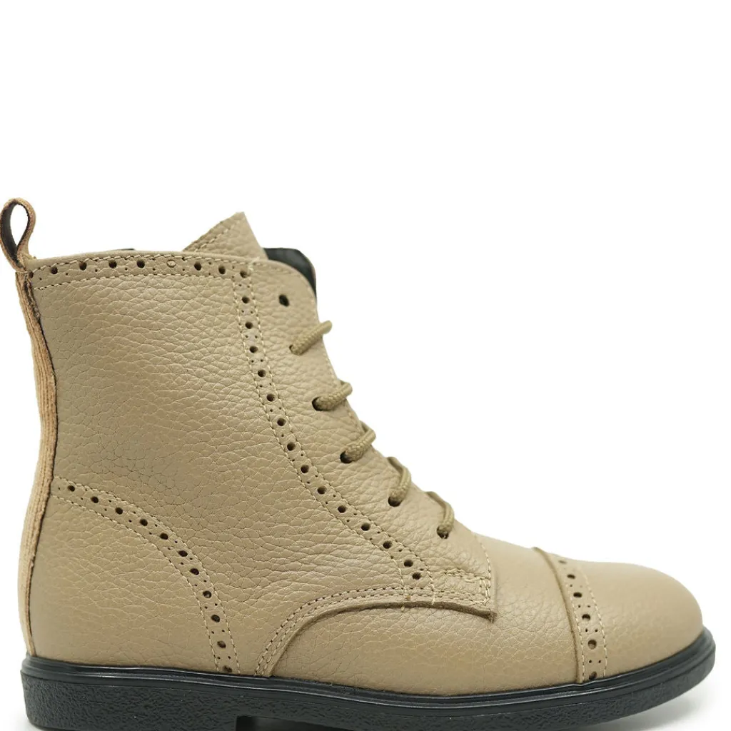 BluBlonc Taupe Perforated Captoe Bootie Outlet