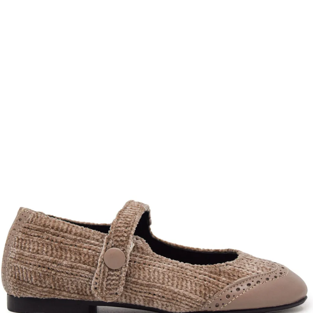 BluBlonc Taupe Sweater Wingtip Mary Jane Best