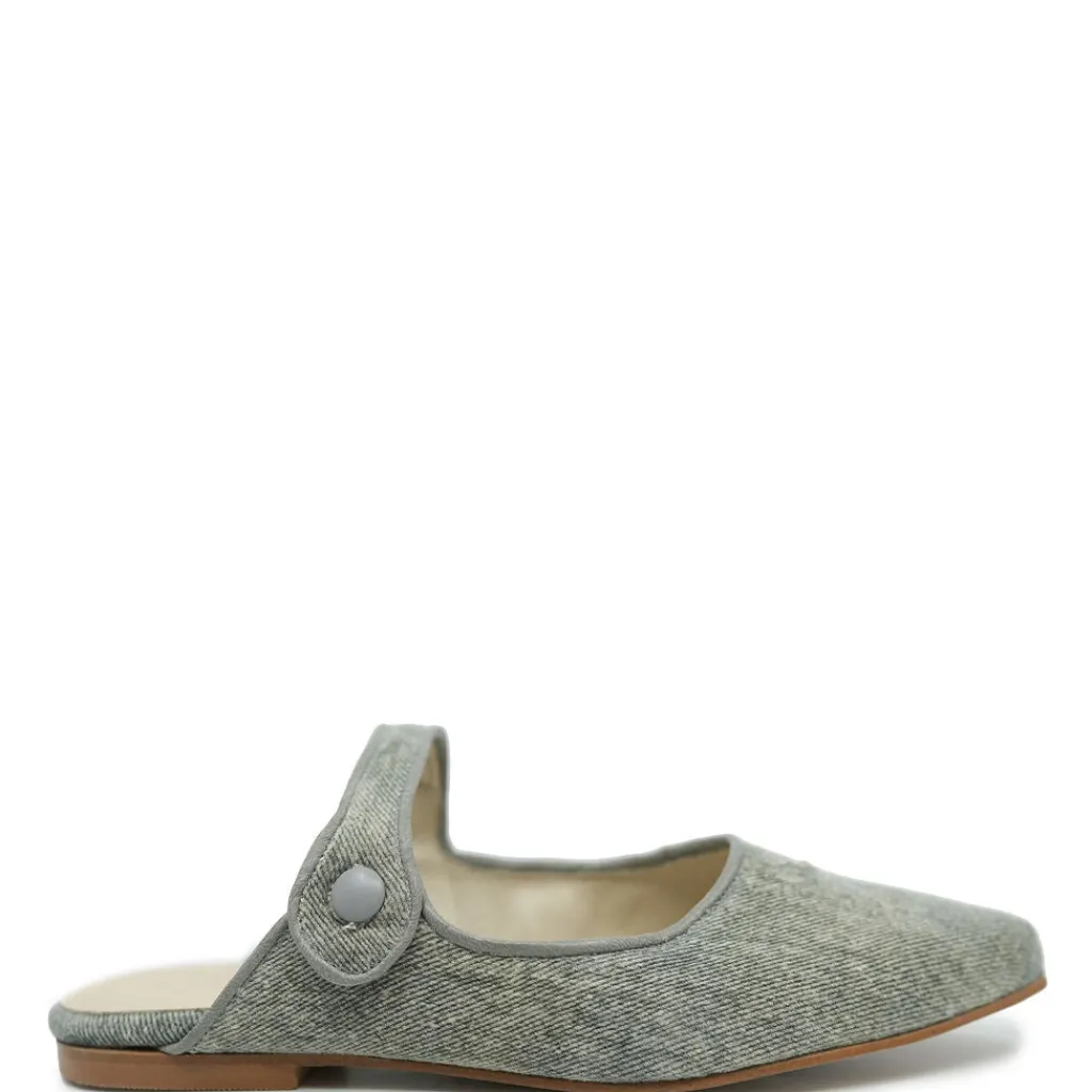 BluBlonc Washed Jean Pointed Mule Discount