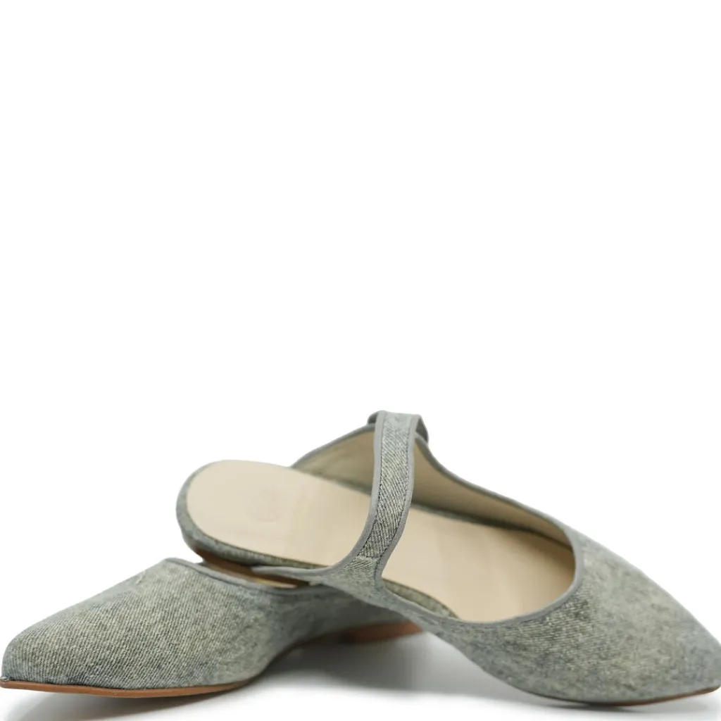 BluBlonc Washed Jean Pointed Mule Discount