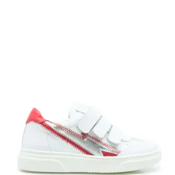 BluBlonc White and Red Lightning Sneaker Hot