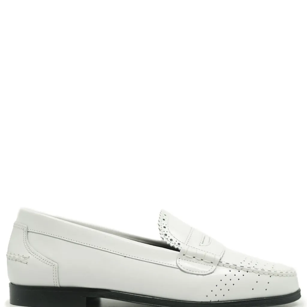 BluBlonc White Florentic Perforated Loafer Best