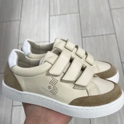 Bonpoint Basket Ecru Brown Velcro Sneaker Best