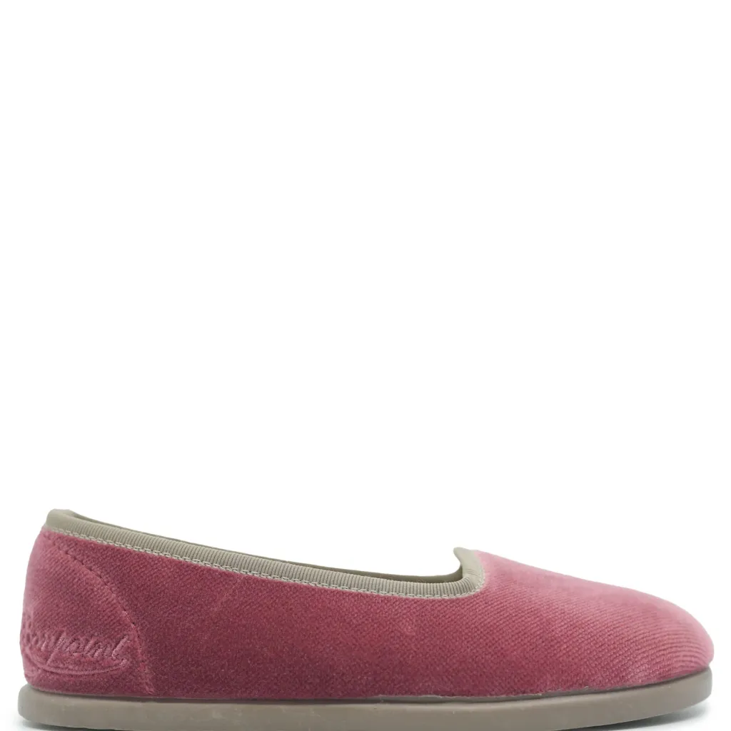 Bonpoint Mauve Velvet Slip On Shoe Best