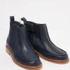 Bonpoint Navy Leather Zipper Boot Hot
