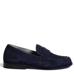 Bonpoint Navy Suede Loafer Fashion