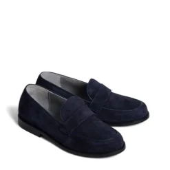 Bonpoint Navy Suede Loafer Fashion