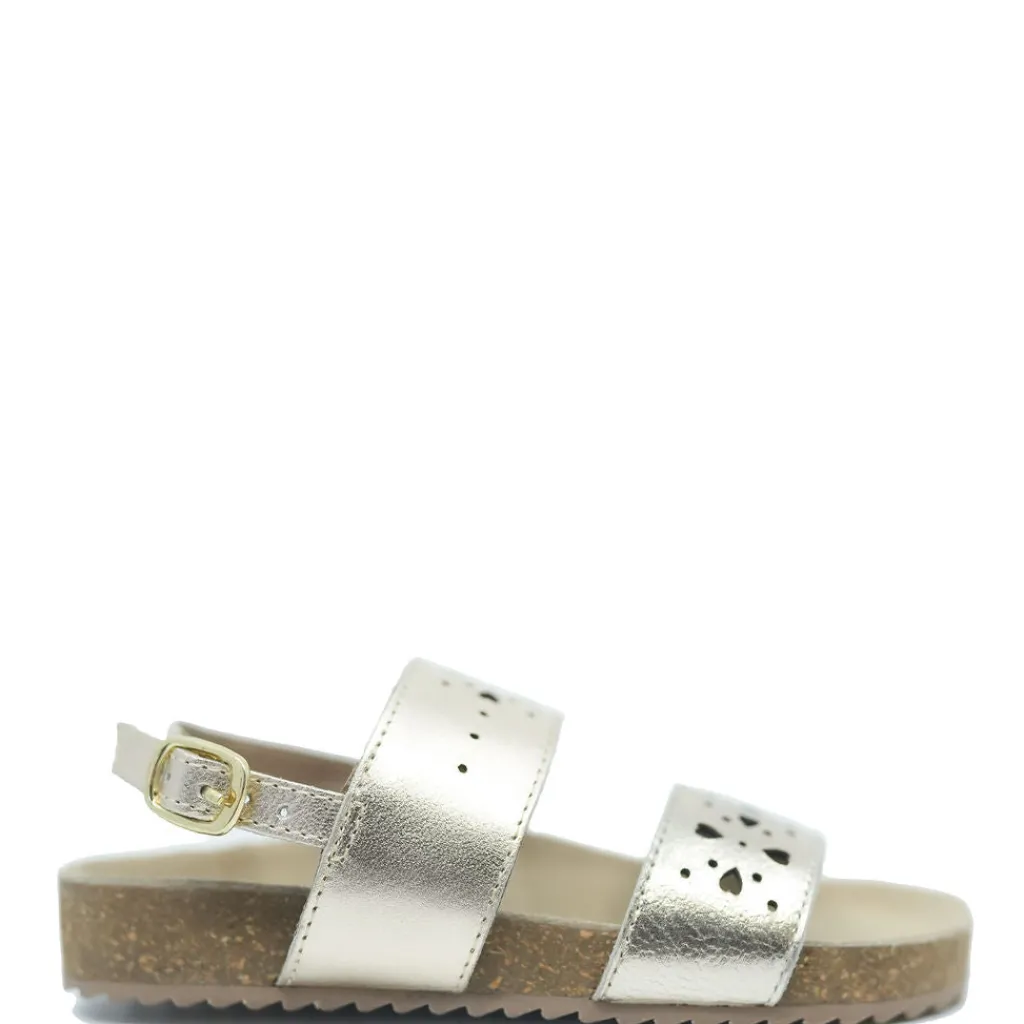 BONTON Champagne Perforated Sandal Discount