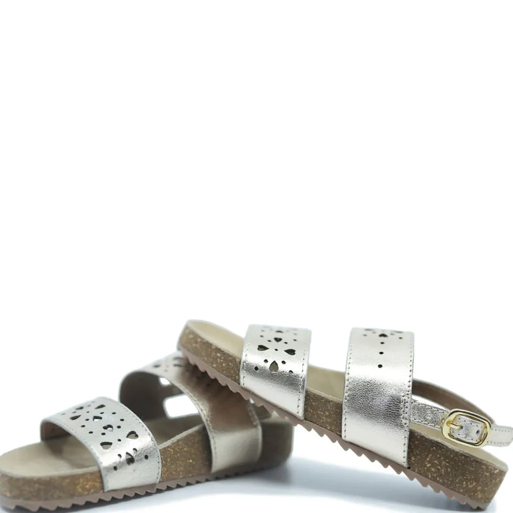 BONTON Champagne Perforated Sandal Discount