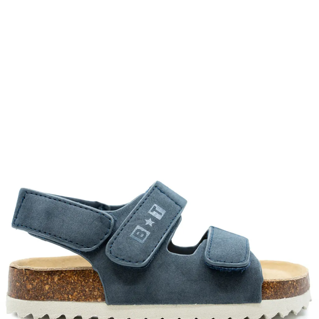 BONTON Navy Nubuck Velcro Sandal Online