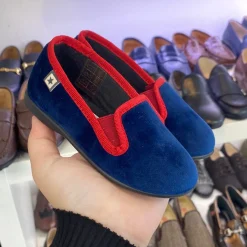BONTON navy velvet smoking loafer Discount