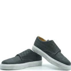 Brunellis Gray Textured Velcro Dress Sneaker New