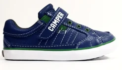 Campers Cobalt and Green Velcro Sneaker New