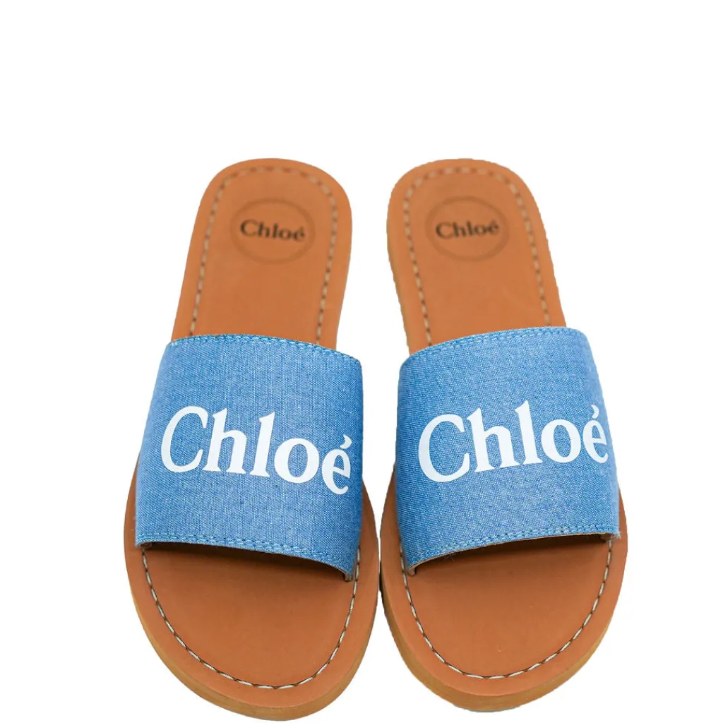Chloe Denim Blue Mini Me Slide Discount