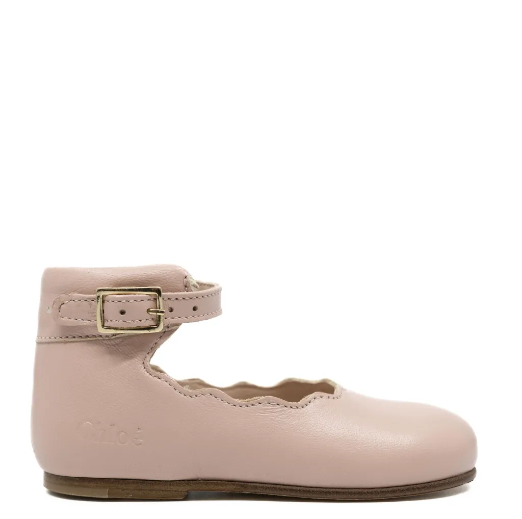 Chloe Dust Rose Scalloped Baby Shoe Discount