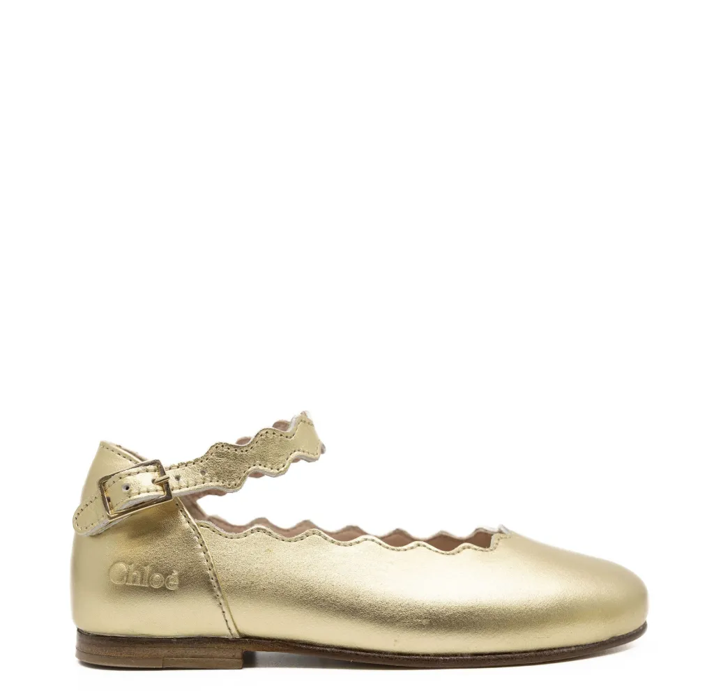 Chloe Gold Scalloped Mary Jane Discount