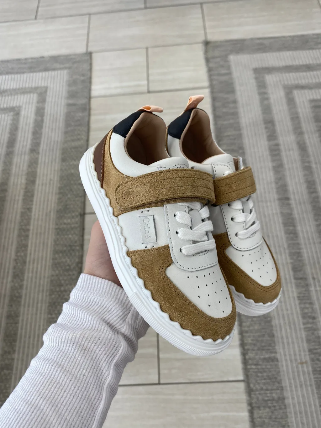 Chloe Scalloped Mini Me Velcro Sneaker Online
