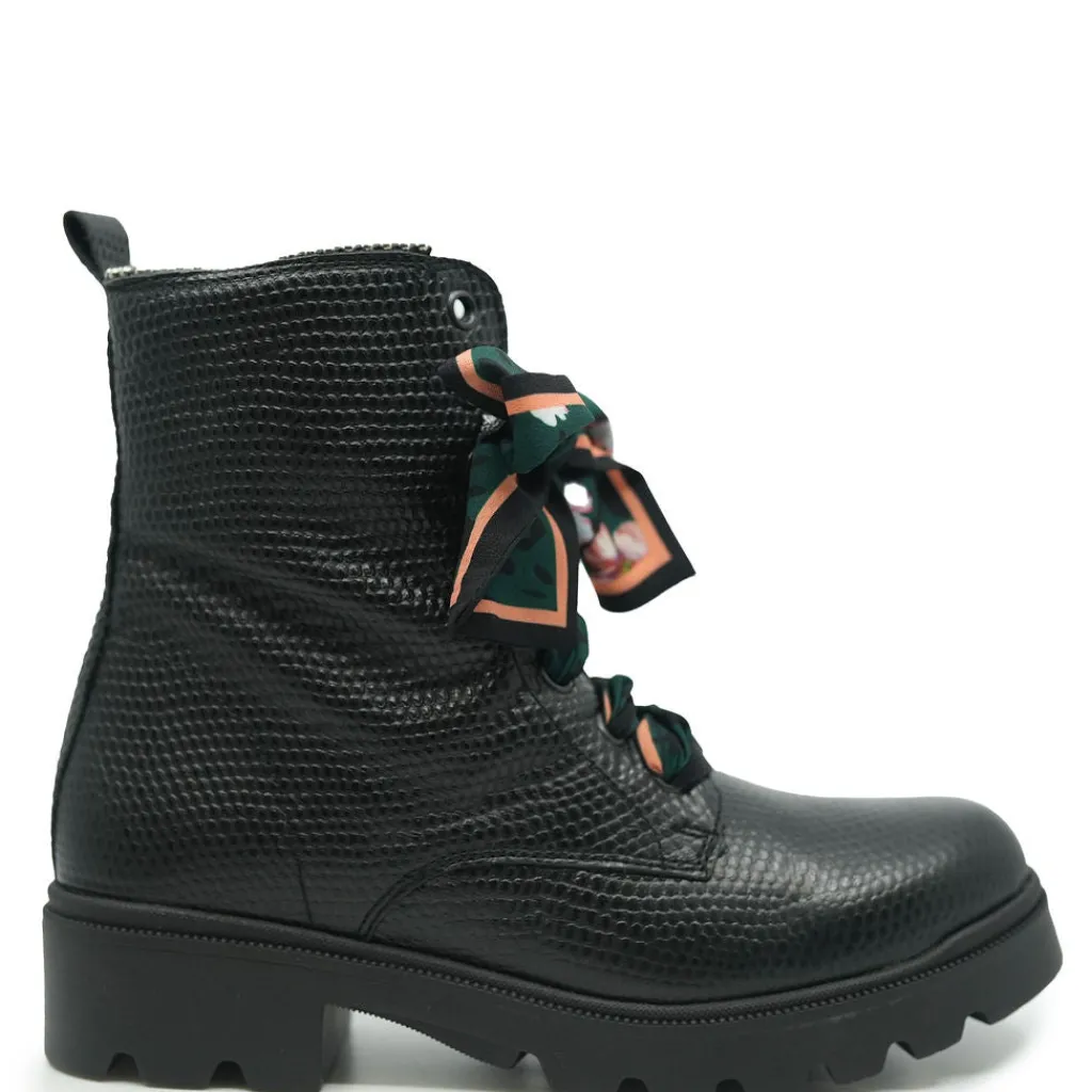 Confetti Black Leather Scarf Boot Hot