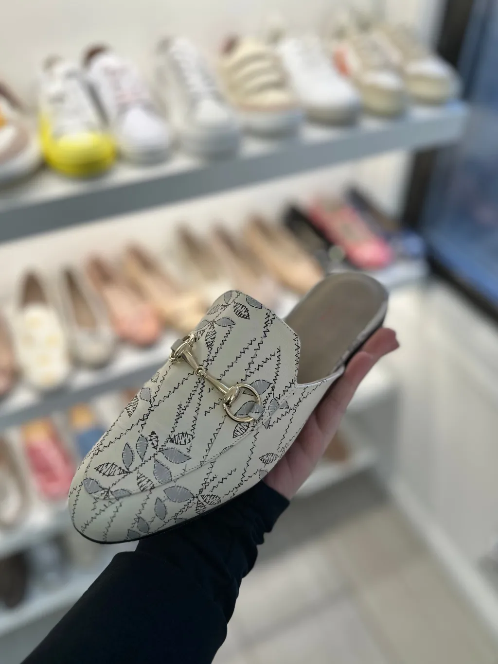 Confetti Leaves Buckle Mule Clearance