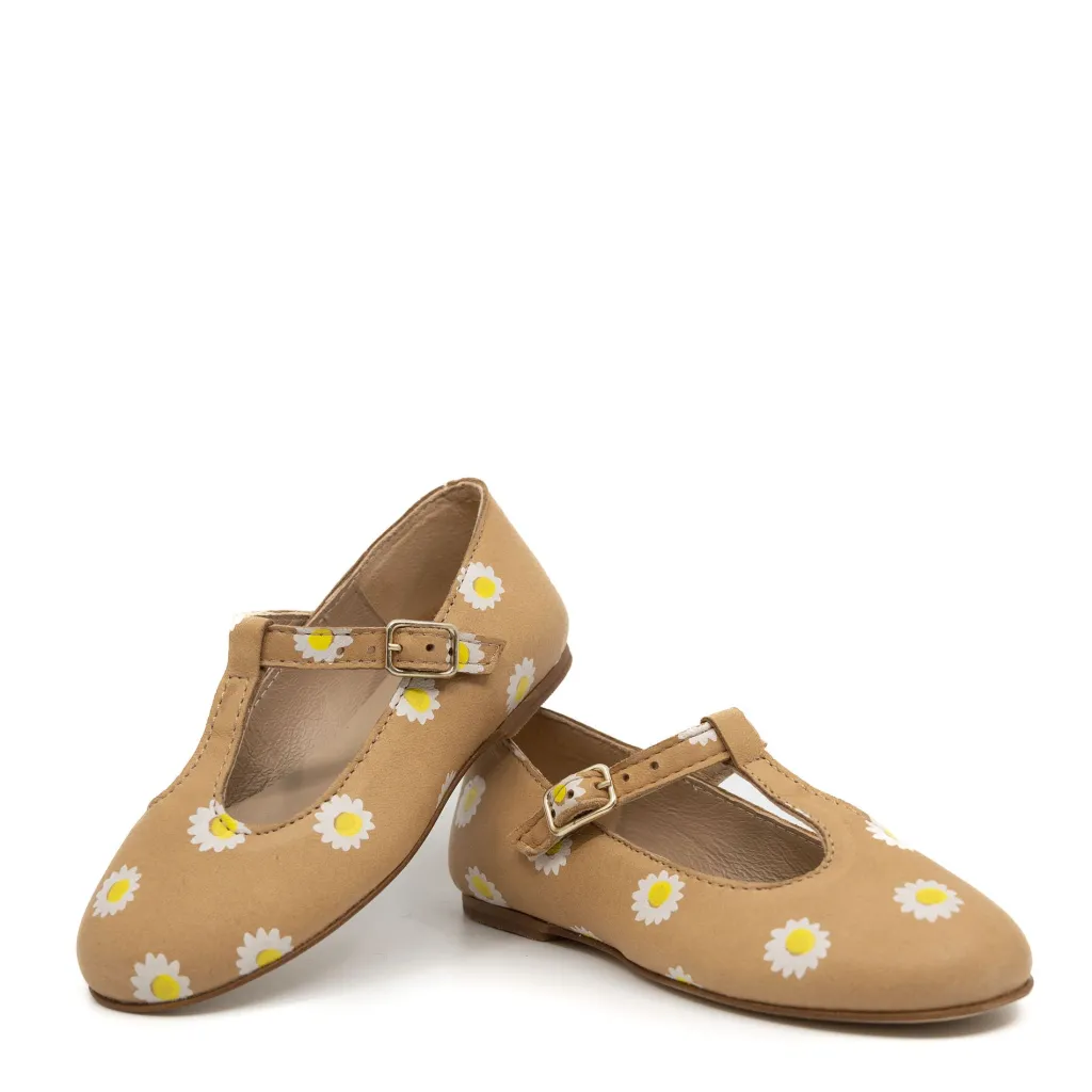 Confetti Nude Sunflower T-Strap Mary Jane Hot