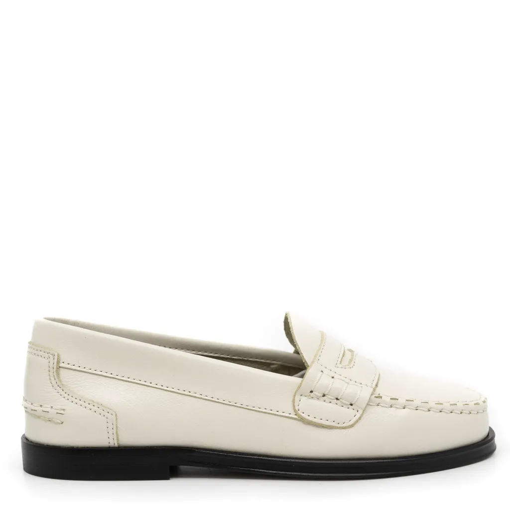 Confetti Off White Leather Penny Loafer Clearance