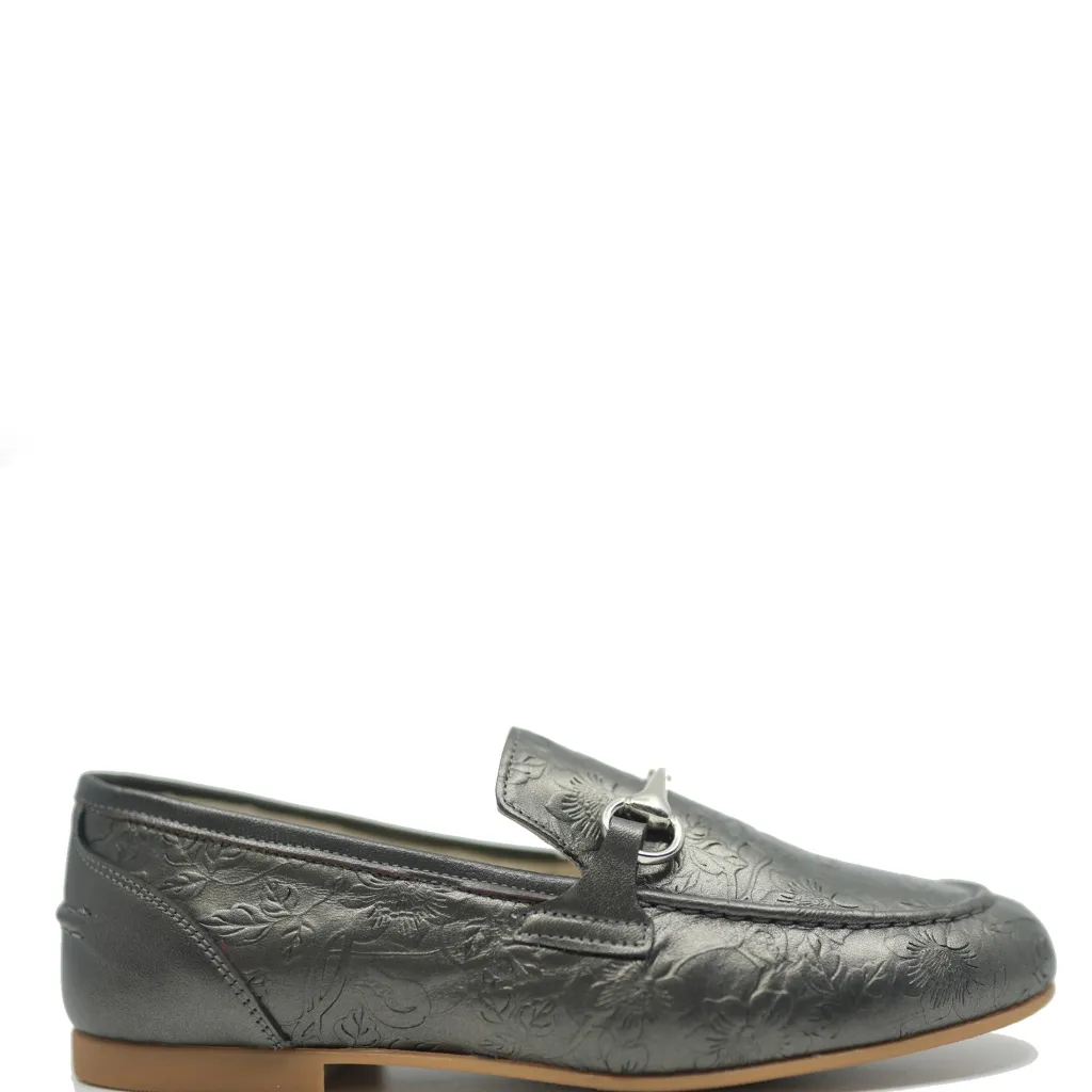 Confetti Pewter Stamped Buckle Loafer Clearance