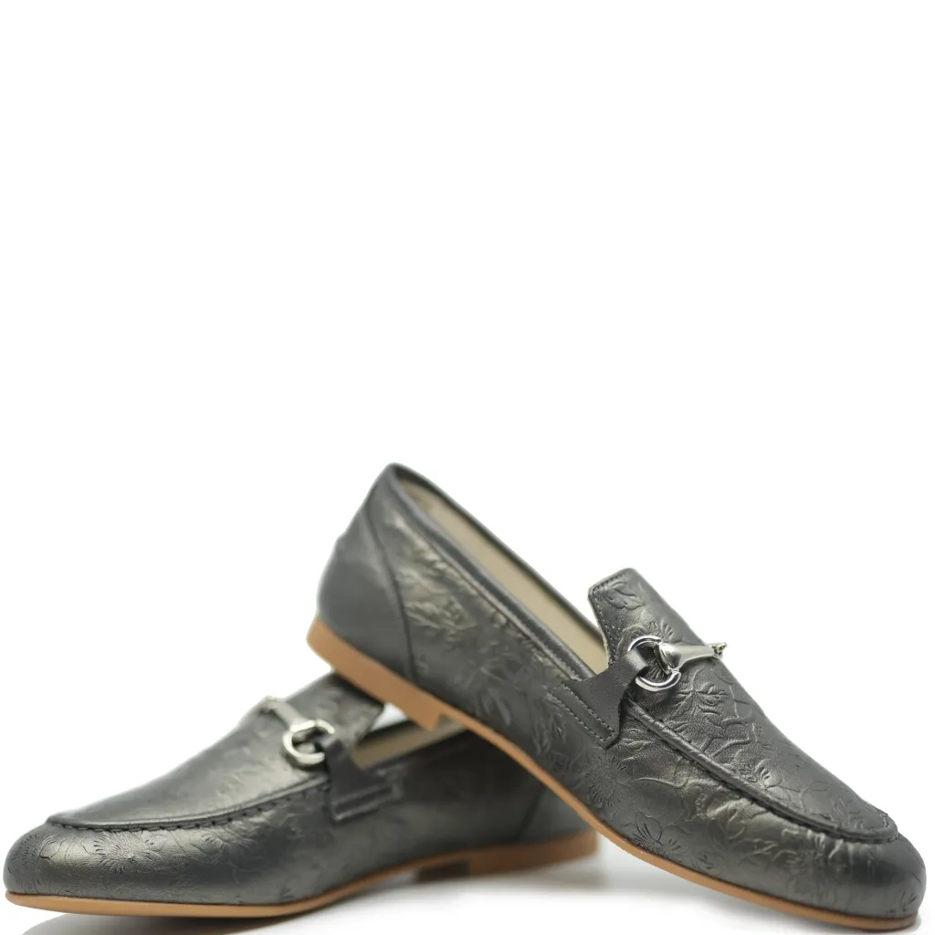 Confetti Pewter Stamped Buckle Loafer Clearance