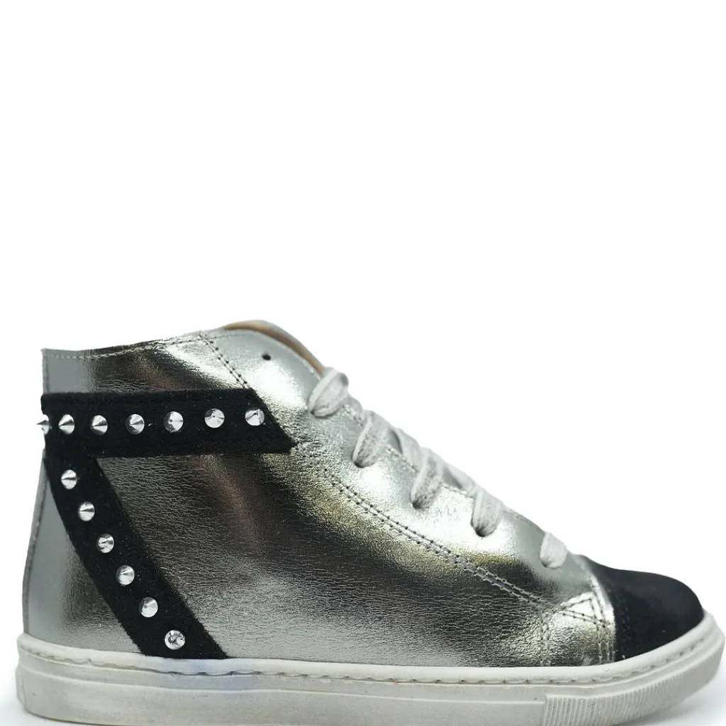 Confetti Silver and Black Studs Hightop Sneaker Clearance