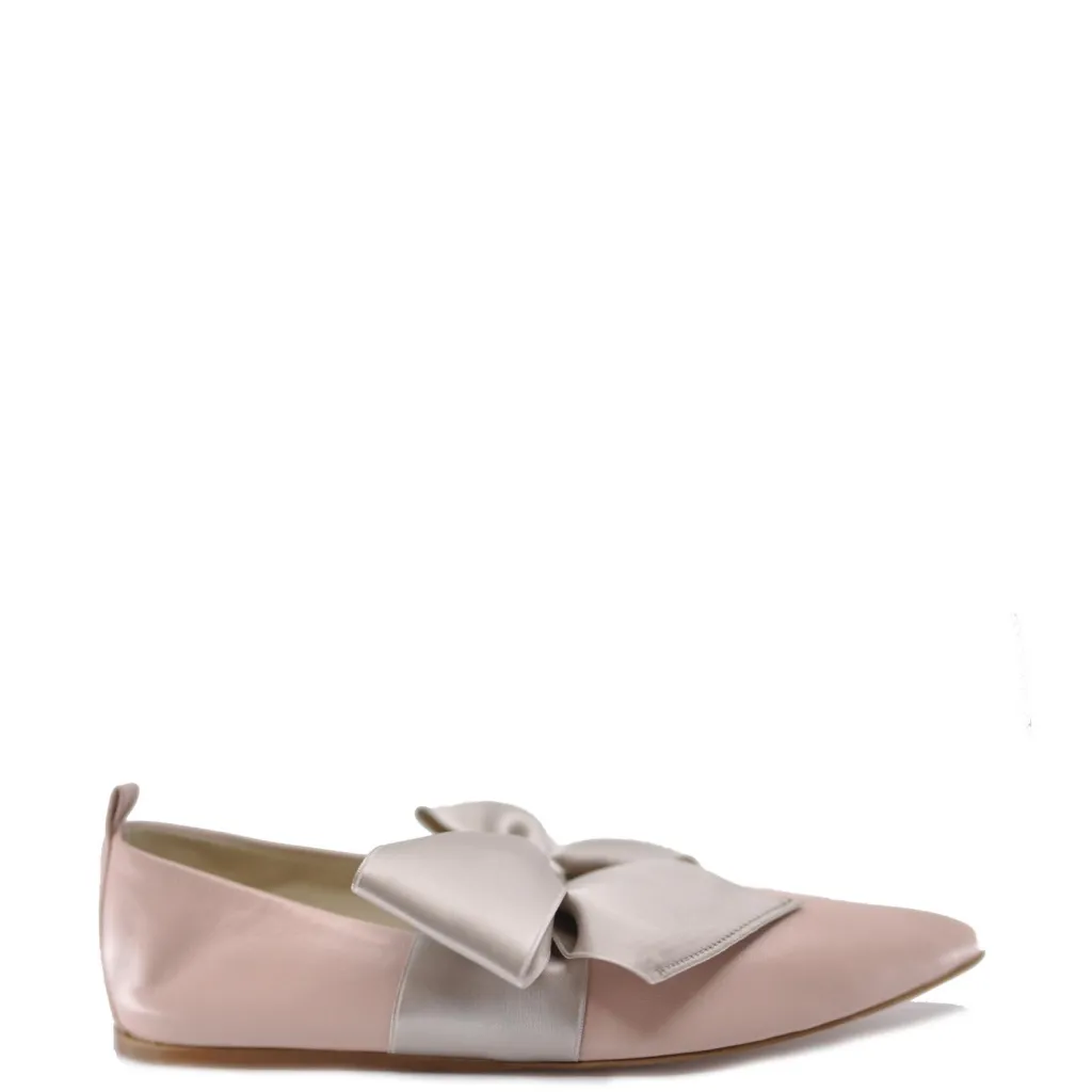 Dou Uod Pale Pink Bow Pointed Ballet Flat Online