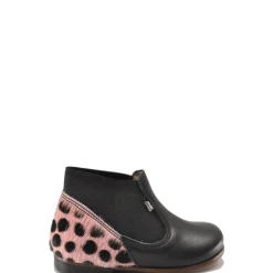 Emel Black and Pink Elastic Baby Bootie New
