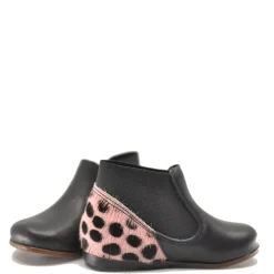 Emel Black and Pink Elastic Baby Bootie New