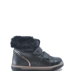 Emel Black Leather and Fur Baby Sneaker Fashion